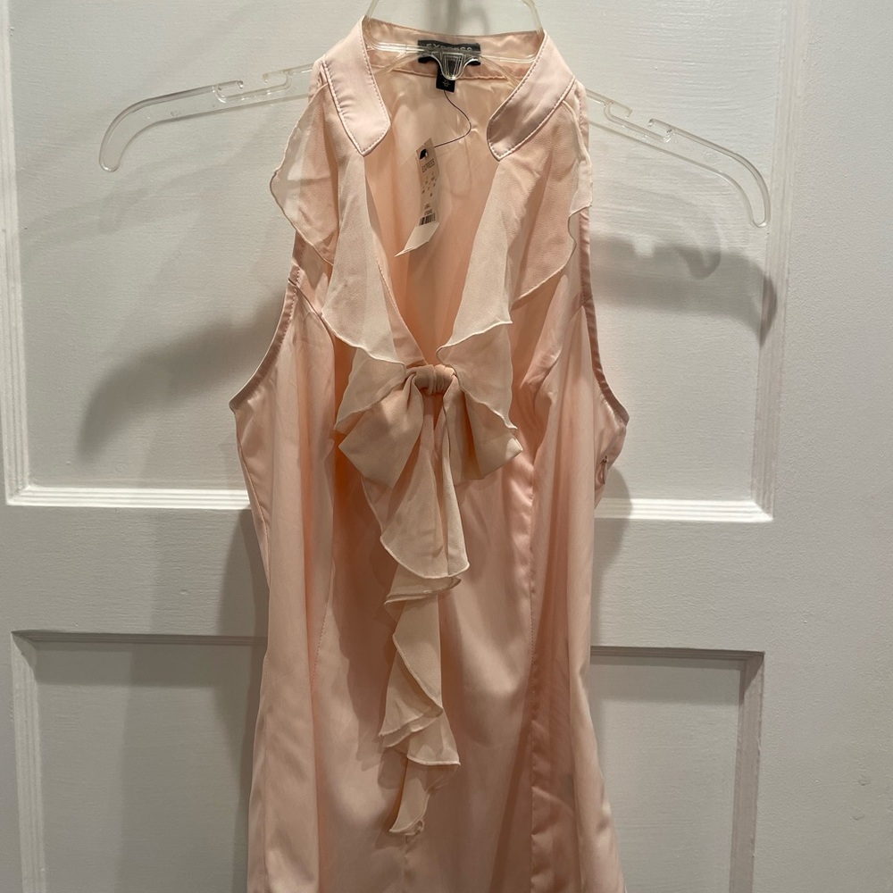 Express Soft Pink Elite Stretch Blouse